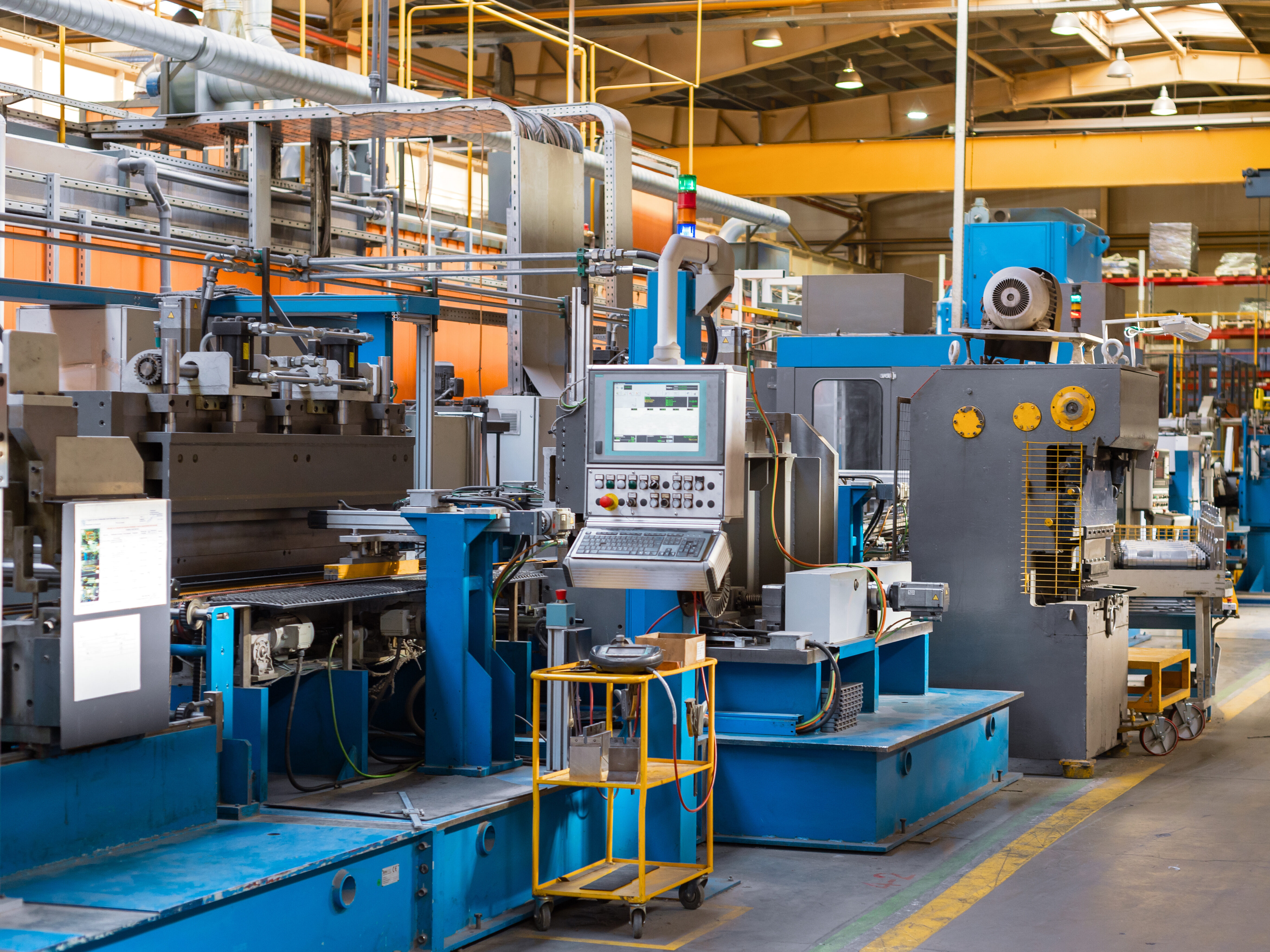 The interior of the metalworking shop. Modern industrial enterprise.